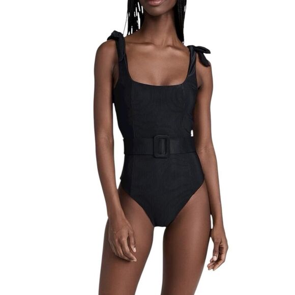 Beach Riot Women's Black Sydney Belted One Piece Swim Bathing Suit NWT US Medium - Picture 6 of 10